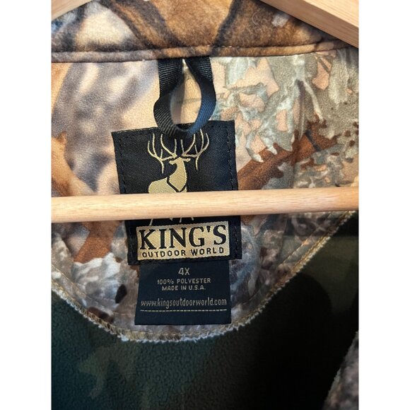 King's Outdoor World Camo Jacket Full Zip Men's Size 4X Hunting Gear - Picture 6 of 6